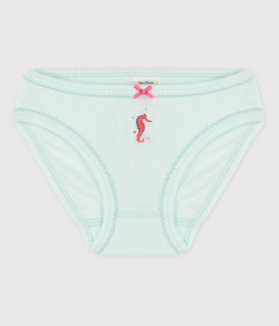 Culotte petite fille en coton bleu HAITI