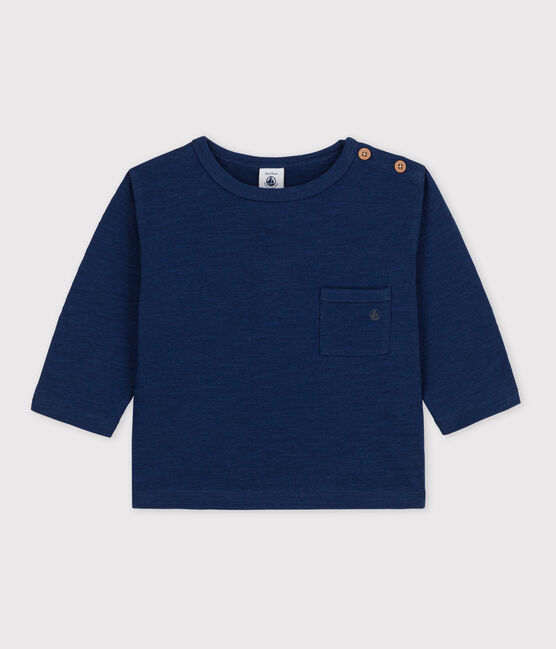 Tee-shirt manches longues bébé en coton bleu MEDIEVAL
