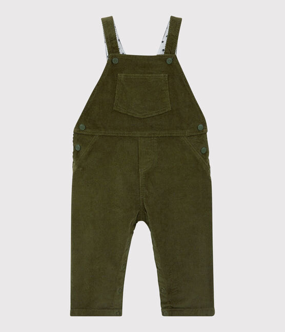 Salopette en velours bébé vert MILITARY