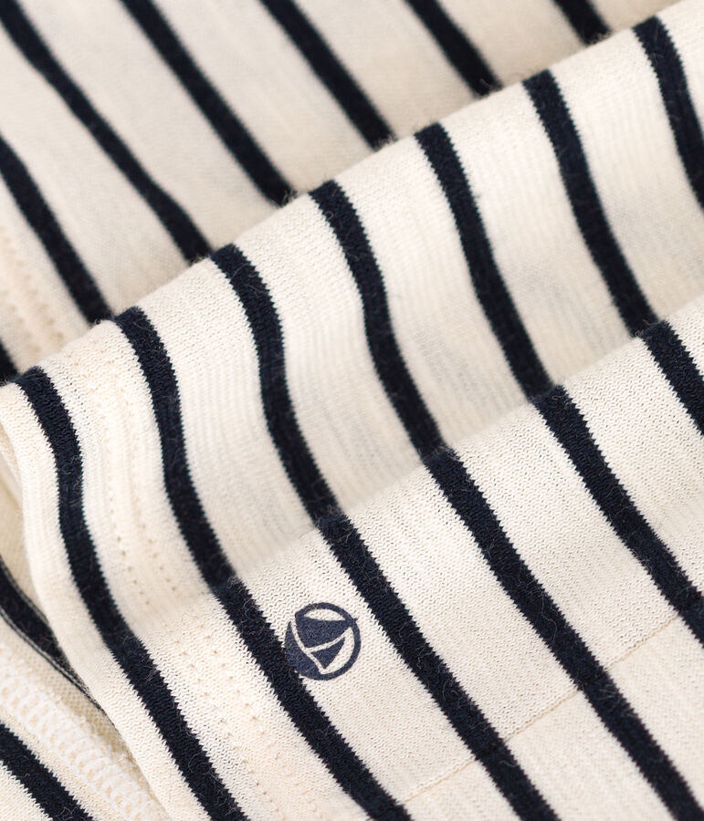 Robe manches courtes en jersey flamm&eacute; b&eacute;b&eacute; blanc AVALANCHE/bleu SMOKING