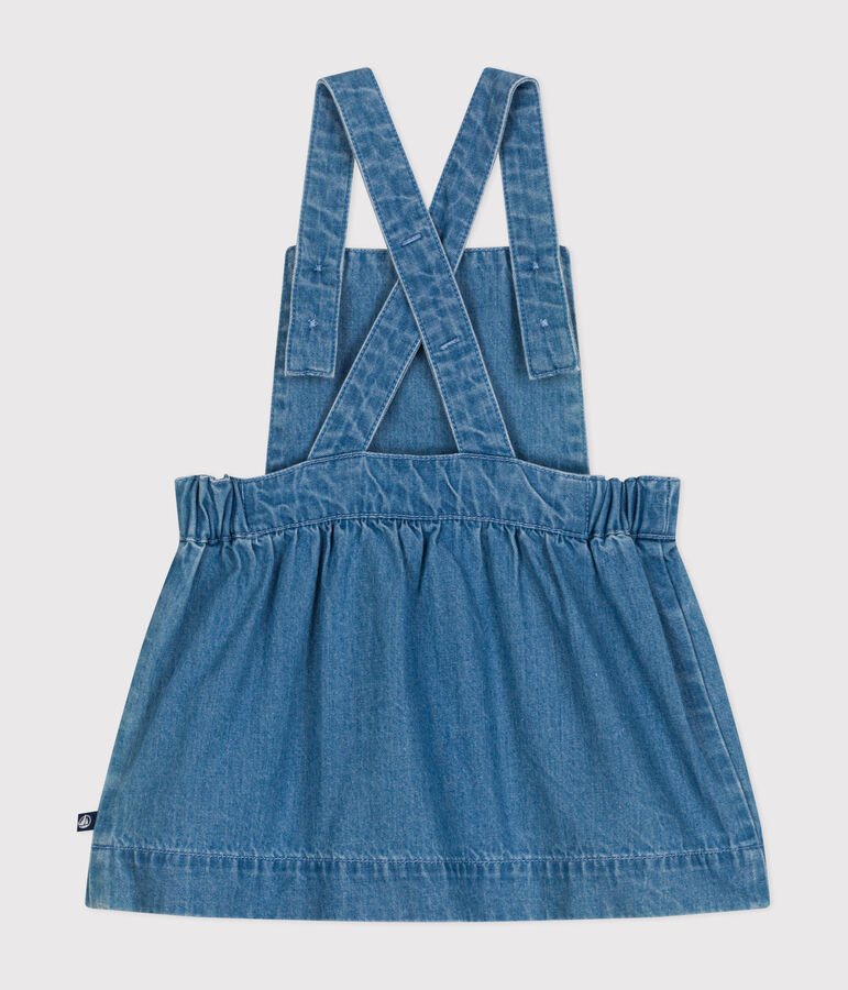 Robe sans manche en denim l&eacute;ger b&eacute;b&eacute; bleu DENIM CLAIR