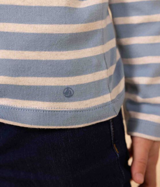 Marinière iconique en coton enfant fille / garçon AZUL/ MONTELIMAR