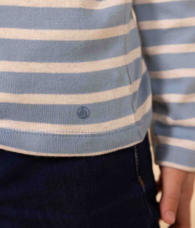 Marini&egrave;re iconique en coton enfant fille / gar&ccedil;on bleu/beige