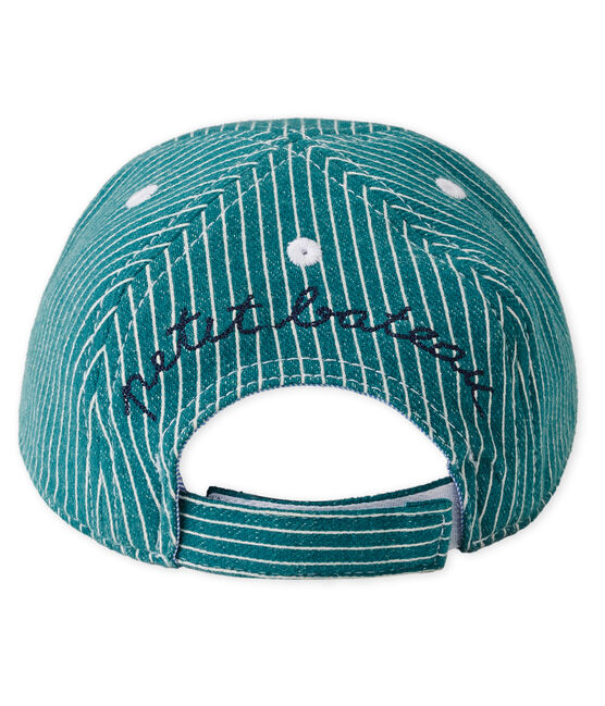 Casquette en maille rayée bébé garçon vert OLIVIER/blanc MARSHMALLOW