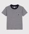 T-shirt manches courtes en coton enfant garçon bleu SMOKING/blanc MARSHMALLOW