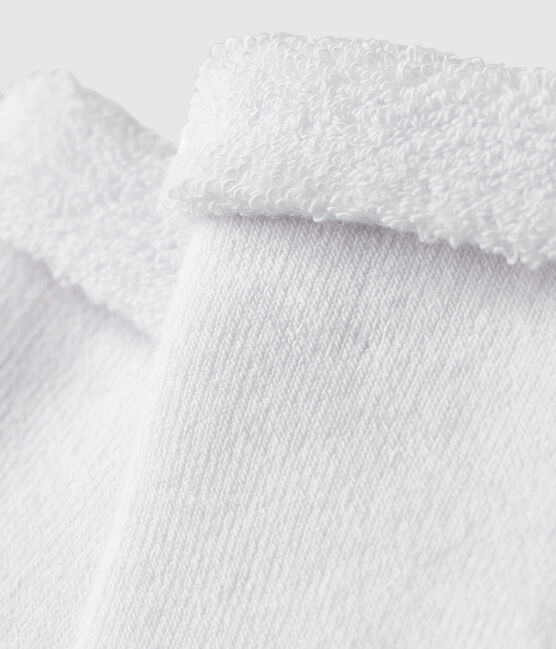 Chaussettes blanches bébé en éponge blanc ECUME