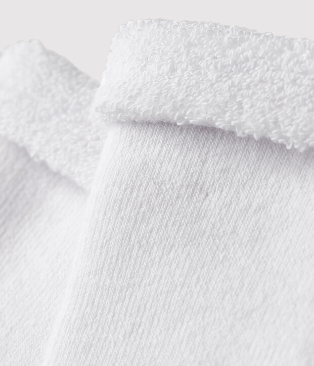 Chaussettes blanches b&eacute;b&eacute; en &eacute;ponge blanc