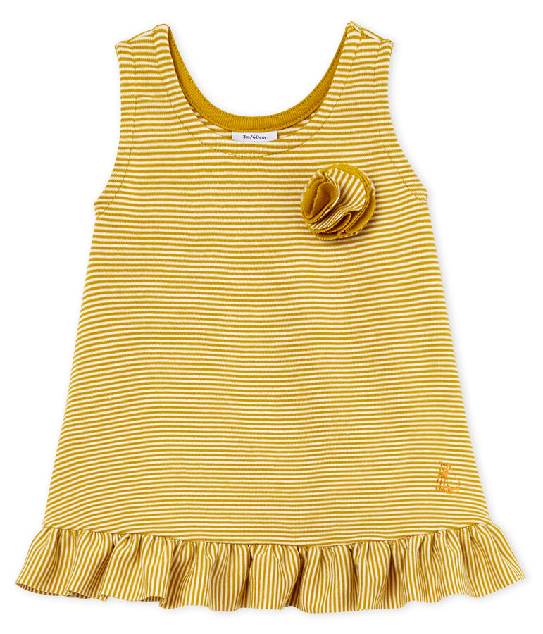 Robe sans manches b&eacute;b&eacute; fille vert/blanc