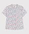 Blouse enfant en coton manches courtes fleurie blanc MARSHMALLOW/blanc MULTICO