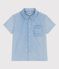 Chemise enfant en coton &agrave; manches courtes bleu