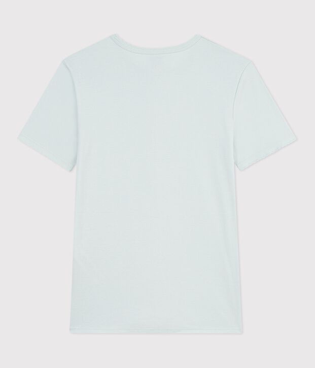 Tee-shirt femme en coton manches courtes uni vert clair