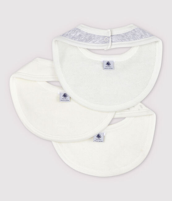 Lot de bavoirs blancs bébé en coton biologique variante 1