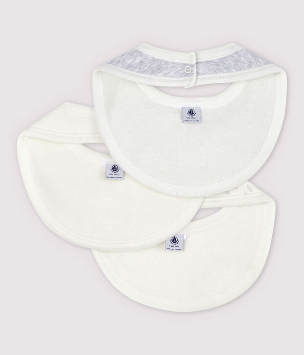 Lot de 3 bavoirs b&eacute;b&eacute; en coton biologique multicouleur