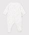 Pyjama b&eacute;b&eacute; en tubique imprim&eacute; &agrave; fleurs blanc/rose