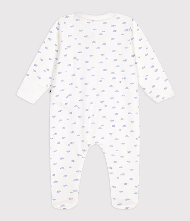 Pyjama b&eacute;b&eacute; en coton &agrave; col petit nuages blanc/multicouleur
