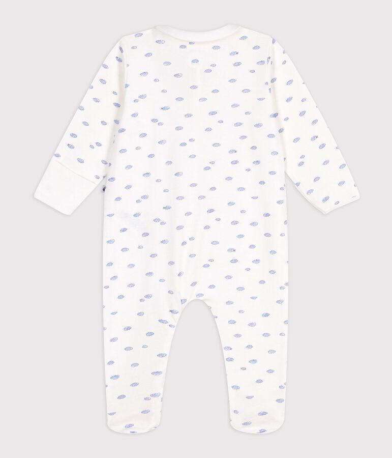 Pyjama b&eacute;b&eacute; en coton &agrave; col petit nuages blanc/multicouleur