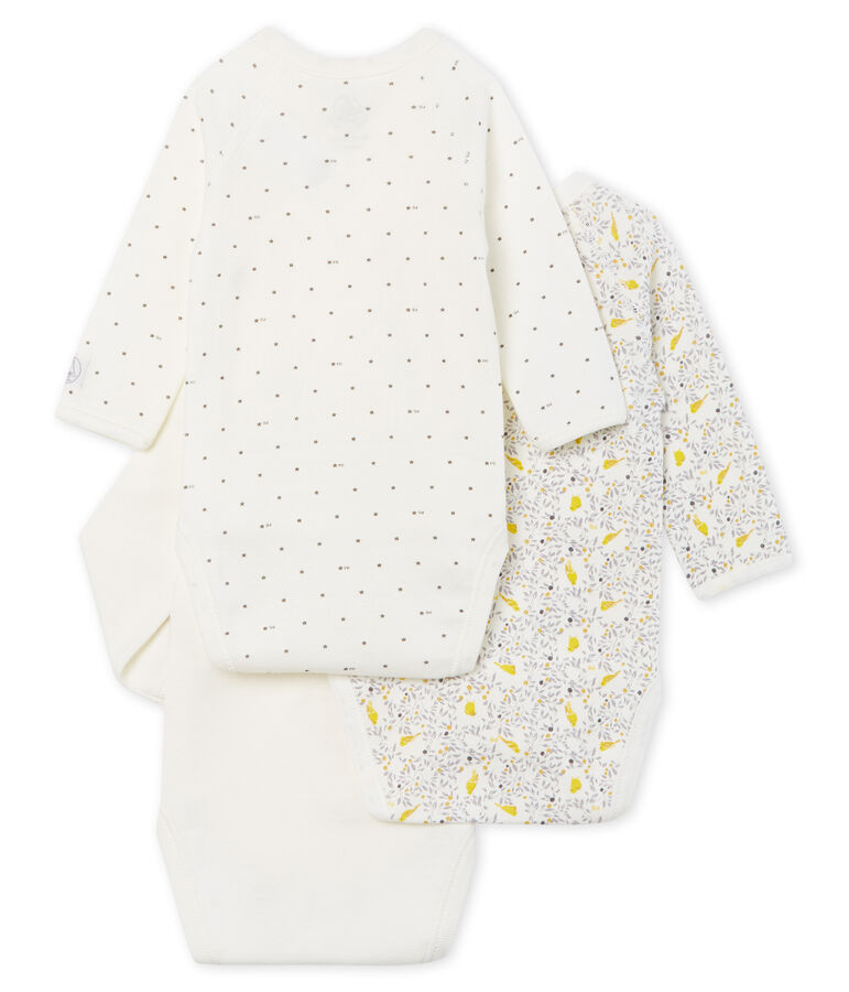 Trio de bodies naissance manches longues b&eacute;b&eacute; fille variante 1