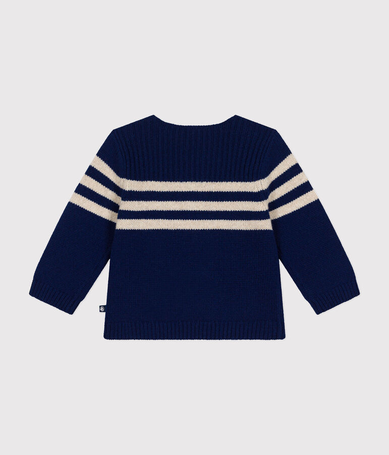 Pull en tricot contenant de la laine bleu MEDIEVAL/ AVALANCHE