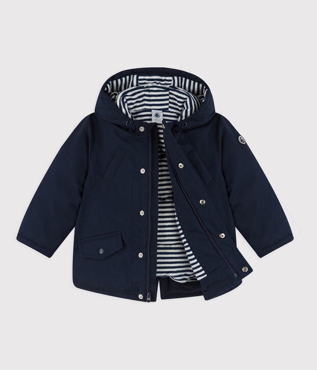 Parka mi-longue b&eacute;b&eacute; gar&ccedil;on bleu marine