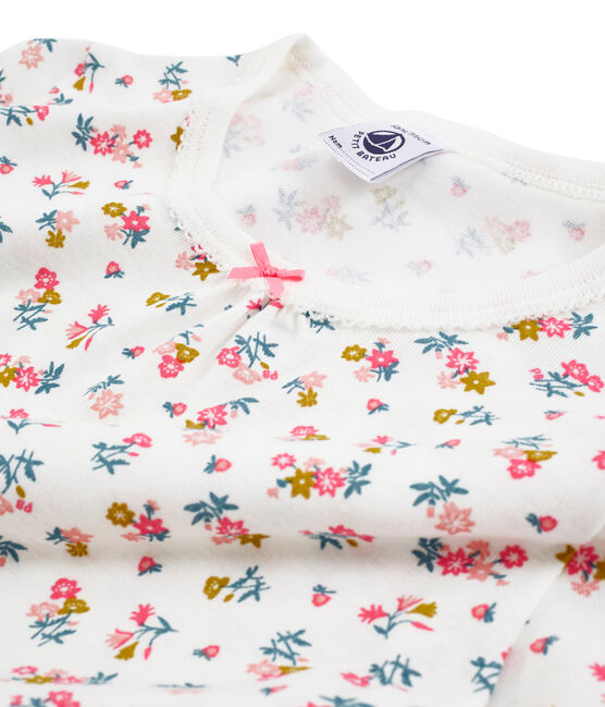 Chemise de nuit petite fille en côte blanc MARSHMALLOW/blanc MULTICO