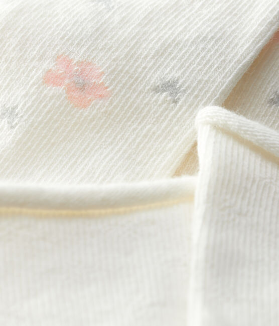 Lot de 2 chaussettes cérémonie bébé fille variante 1