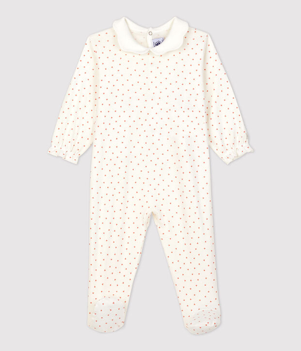 Dors-bien b&eacute;b&eacute; petits c&oelig;urs en coton blanc/rose