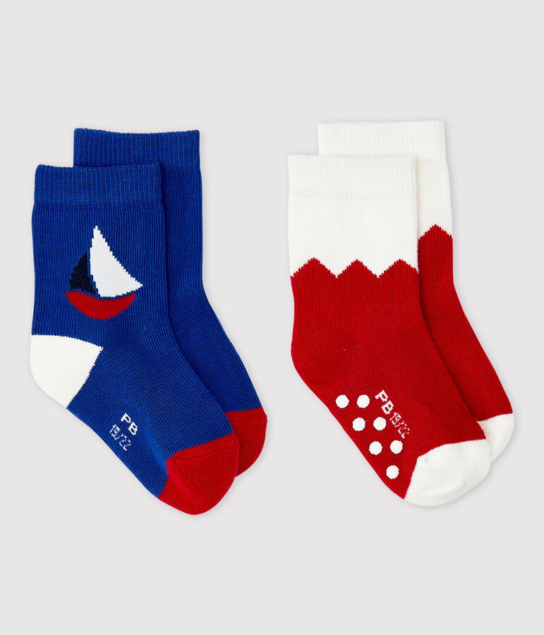 Lot de 2 chaussettes &agrave; motif b&eacute;b&eacute; gar&ccedil;on multicouleur