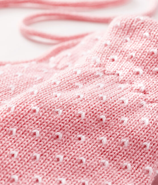 Moufles bébé mixte doublées polaire rose CHARME/blanc MARSHMALLOW
