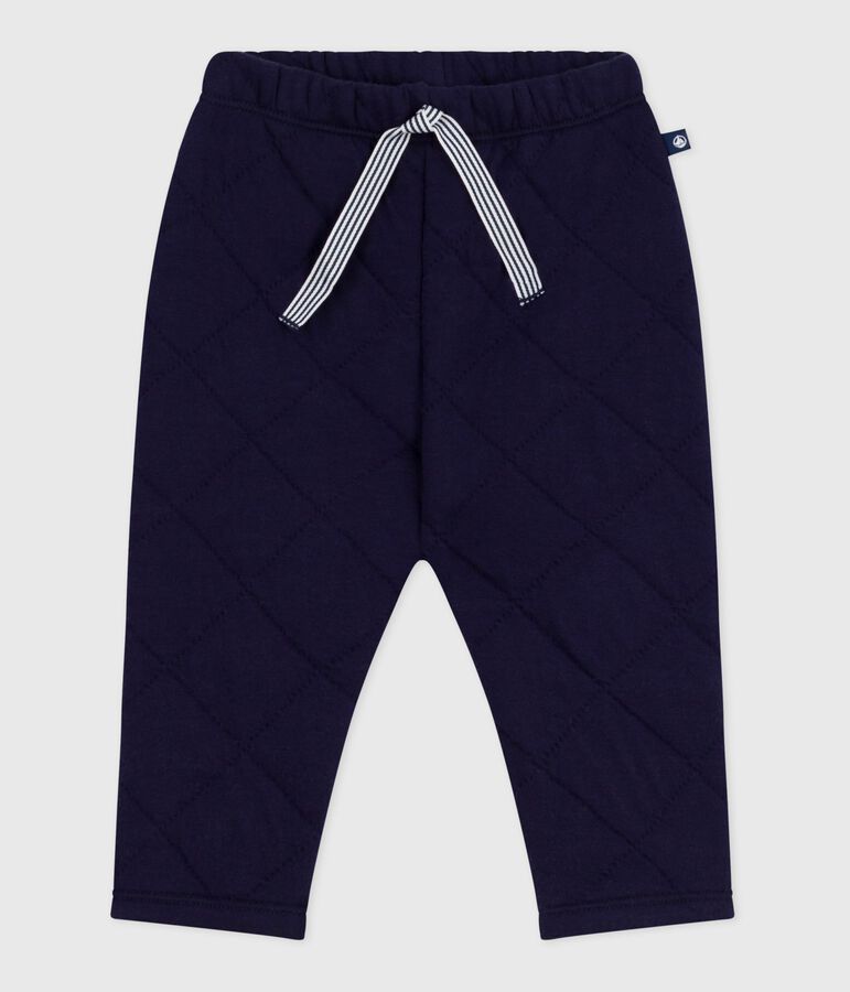 Pantalon b&eacute;b&eacute; en coton &eacute;pais uni bleu SOIR
