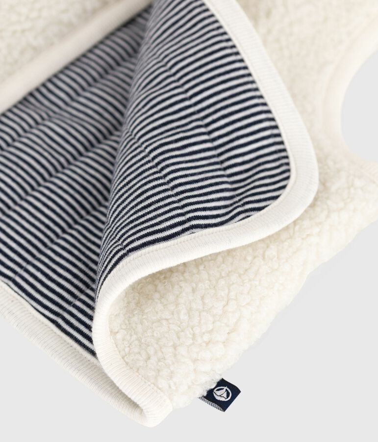 Gilet b&eacute;b&eacute; en coton milleraies et sherpa sans manche MILK/ MULTICO