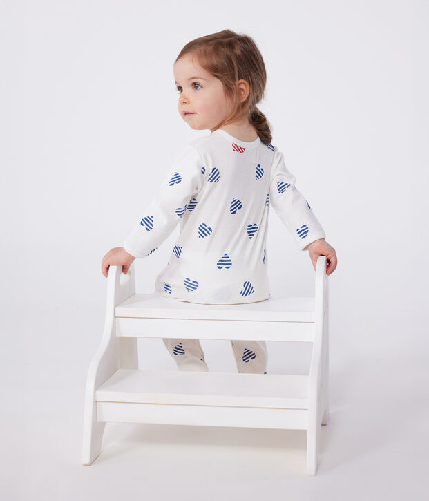 Pyjama b&eacute;b&eacute; en coton c&oelig;urs ray&eacute; blanc/multicouleur