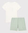 Pyjacourt fleurs petite fille en coton blanc MARSHMALLOW/ HERBIER