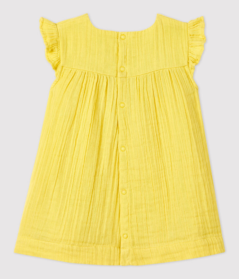 Robe en gaze de coton bio b&eacute;b&eacute; jaune ORGE