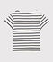 T-shirt manches courtes en coton bio enfant fille blanc MARSHMALLOW/bleu SMOKING
