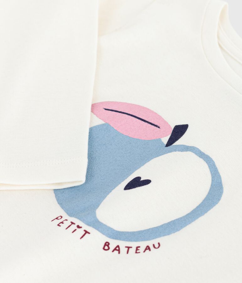 Tee-shirt enfant manches longues en coton imprim&eacute; MILK/ MULTICO