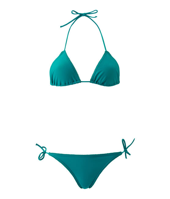 Maillot de bain femme 2 pièces uni vert VERDE