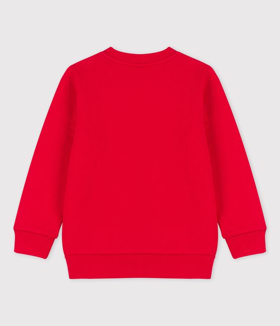 Sweatshirt enfant en molleton gratté rouge TERKUIT