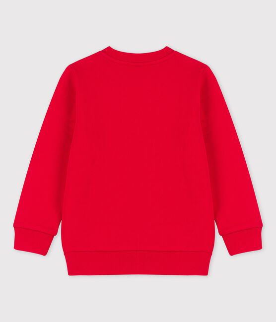 Sweatshirt enfant en molleton gratté rouge TERKUIT