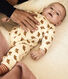 Combinaison longue imprimée hiboux bébé en coton