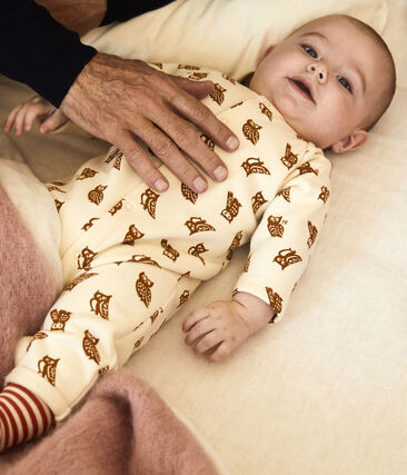 PETIT BATEAU - Combinaison longue imprimée hiboux bébé en coton