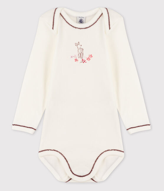 Body manches longues bébé fille blanc MARSHMALLOW/blanc OGRE