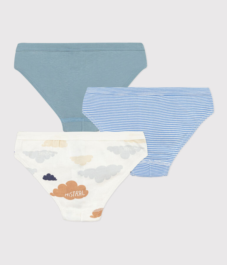 Lot de 3 slips nuages en coton petit gar&ccedil;on multicouleur