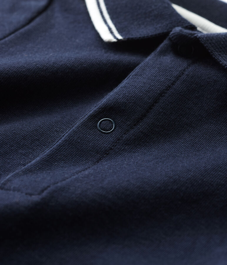 Body manches courtes colo polo en coton b&eacute;b&eacute; bleu SMOKING