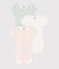 Lot de 3 bodies manches courtes en coton fleuri bébé variante 1