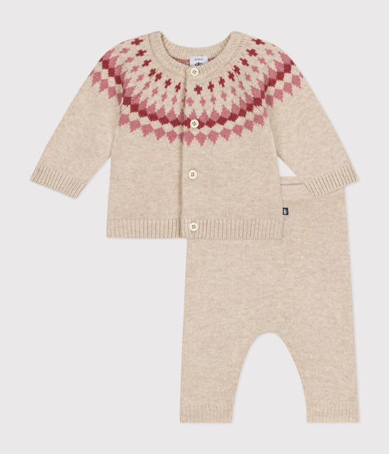 Ensemble 2 pièces en tricot bébé rose AVALANCHE/ ROSEWOOD