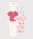 Lot de 5 bodies manches courtes bébé fille