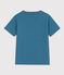 Tee-shirt manches courtes en coton enfant garçon bleu LAVIS