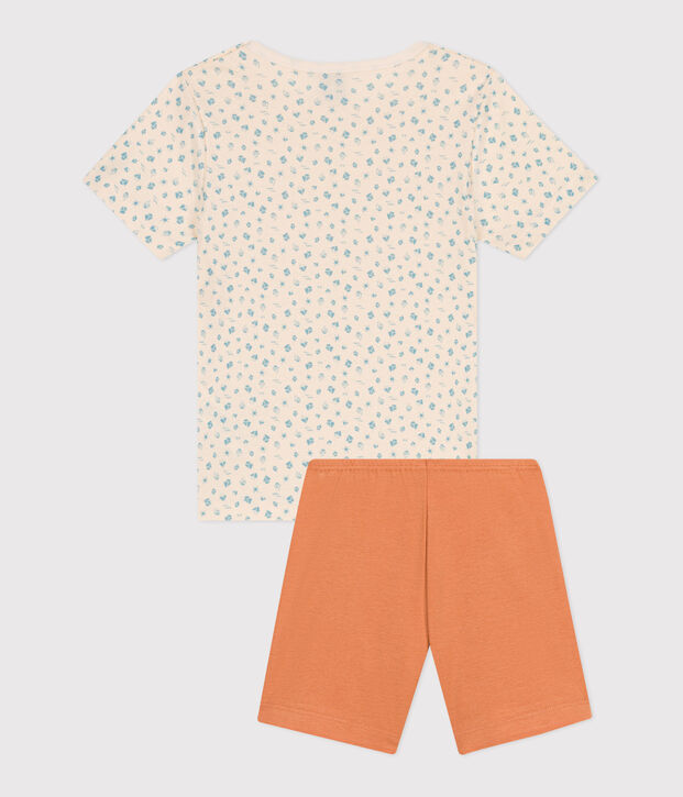 Pyjama short enfant en coton orange/multicouleur