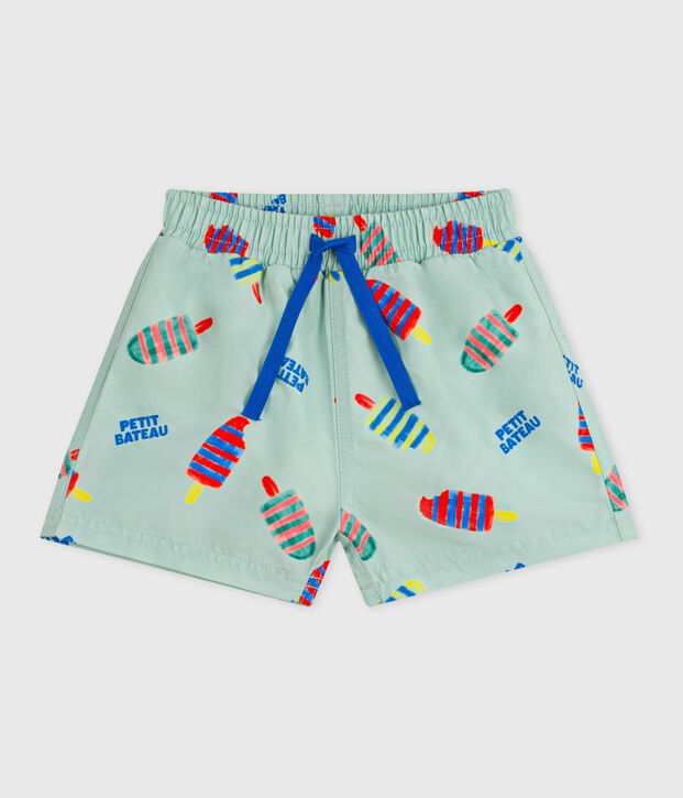 Short de bain b&eacute;b&eacute;, imprim&eacute; glaces bleu/multicouleur
