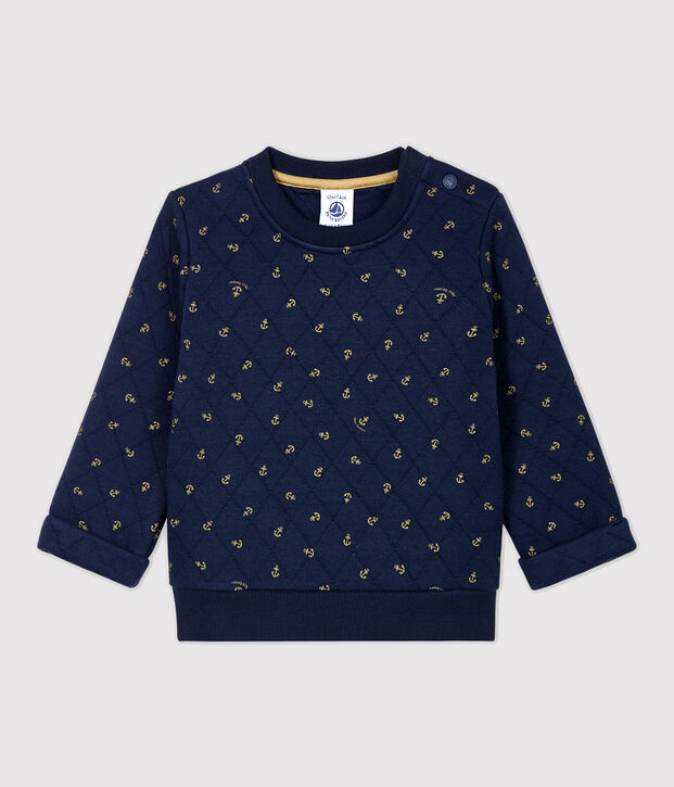 Sweat matelass&eacute; b&eacute;b&eacute; bleu/beige